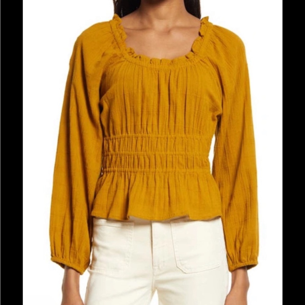 Madewell Sophia Textured Plaid Top 100% cotton